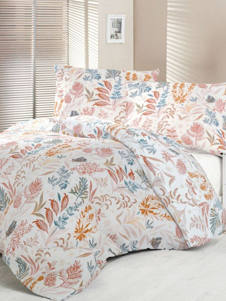 Kvalitex Saténové prodloužené povlečení Luxury Collection 140x220, 70x90cm Coral garden Kvalitex