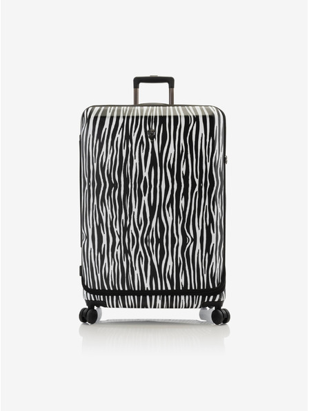 Heys Bílo-černý cestovní kufr se zvířecím vzrorem Heys EZ Fashion L Zebra