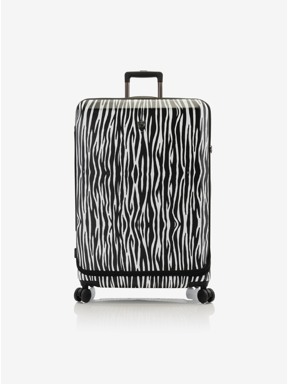 Heys Bílo-černý cestovní kufr se zvířecím vzrorem Heys EZ Fashion L Zebra