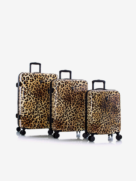 Heys Sada tří vzorovaných cestovních kufrů v hnědé barvě Heys Brown Leopard S,M,L