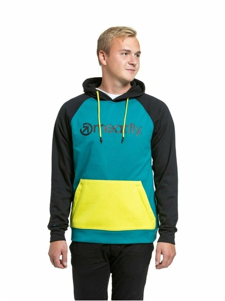 Meatfly Meatfly pánská technická mikina Gravel Lime / Dark Teal | Zelená | Velikost