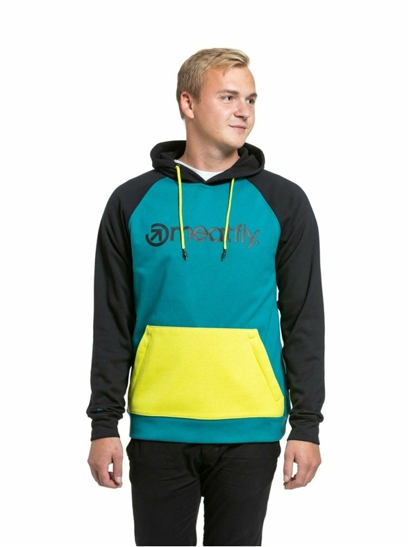 Meatfly Meatfly pánská technická mikina Gravel Lime / Dark Teal | Zelená | Velikost