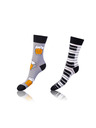 Bellinda CRAZY SOCKS 2x - Veselé ponožky 2 páry - černá - bílá