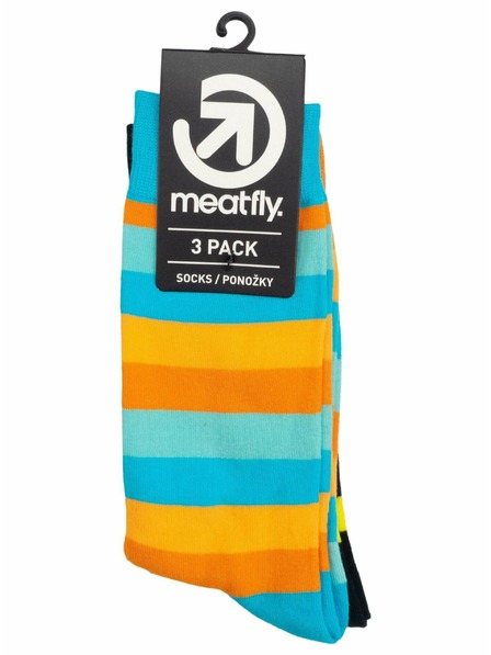 Meatfly Meatfly ponožky Lexy Triple Pack Orange Stripes | Mnohobarevná | Velikost
