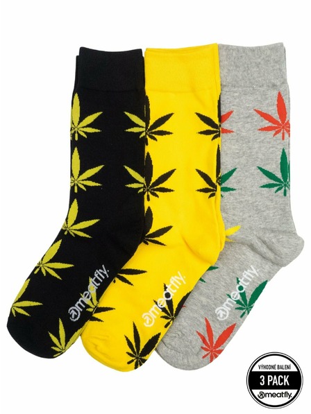 Meatfly Meatfly ponožky Lexy Triple Pack Ganja | Mnohobarevná | Velikost