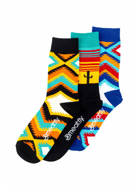Meatfly Meatfly ponožky Arizona socks - S19 Triple pack | Mnohobarevná | Velikost