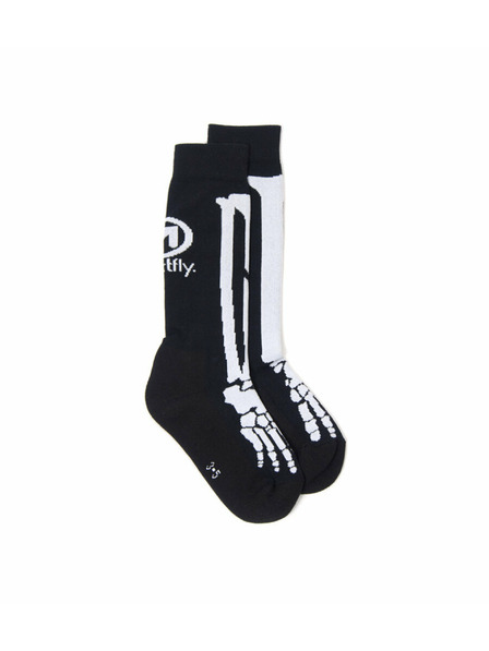 Meatfly Meatfly ponožky Bones Long Black | Bílá | Velikost