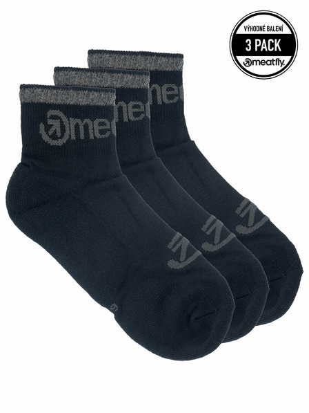 Meatfly Meatfly ponožky Middle Triple pack Black | Černá | Velikost