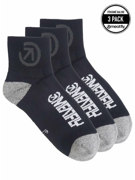 Meatfly Meatfly ponožky Middle Triple pack Bike Black | Černá | Velikost