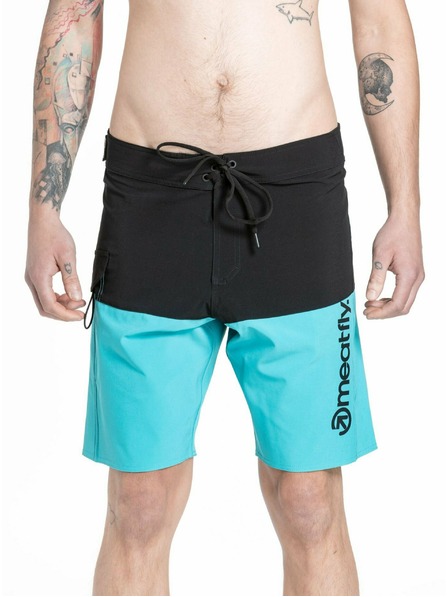 Meatfly Meatfly pánské plavky Mitch Boardshorts 21" Mint / Black | Modrá | Velikost