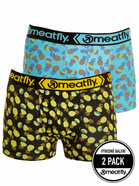 Meatfly Meatfly pánské boxerky Balboa Boxershorts Double Pack Pineapple | Černá | Velikost