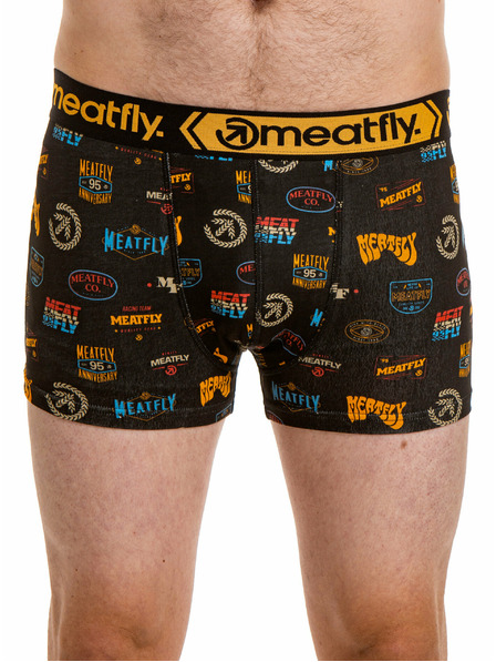 Meatfly Meatfly pánské boxerky Balboa Boxershorts Double Pack Badges | Černá | Velikost