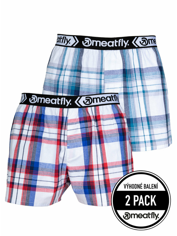 Meatfly Meatfly pánské boxerky Gigi White Red / Blue | Bílá | Velikost