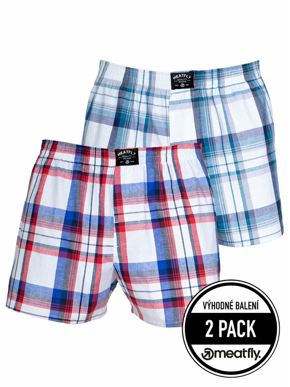 Meatfly Meatfly pánské boxerky Doug White Red / Blue
