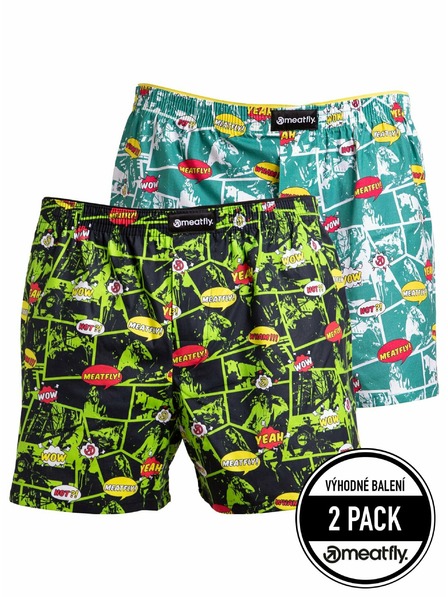 Meatfly Meatfly pánské boxerky Agostino Green Comics | Zelená | Velikost