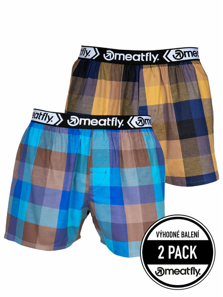 Meatfly Meatfly pánské boxerky Gigi Brown / Blue | Hnědá | Velikost