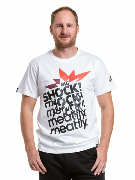 Meatfly Meatfly pánské tričko Big Shock Shattered White | Bílá | Velikost