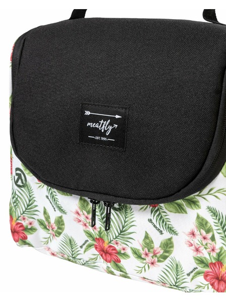 Meatfly Meatfly toaletní taška Cara White Tropical | Černá | Objem 6 L