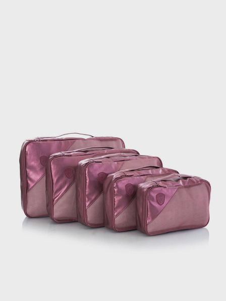 Heys Sada pěti cestovních taštiček v tmavě růžové barvě Heys Metallic Packing Cube 5pc