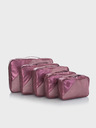 Heys Sada pěti cestovních taštiček v tmavě růžové barvě Heys Metallic Packing Cube 5pc