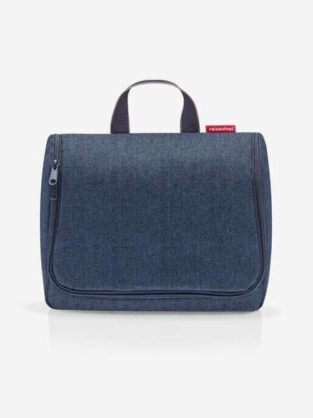 Reisenthel Tmavě mdorá kosmetická taška Reisenthel Toiletbag XL Herringbone Dark Blue
