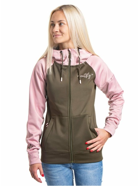Meatfly Meatfly dámská technická mikina Alisha Powder Pink/Olive