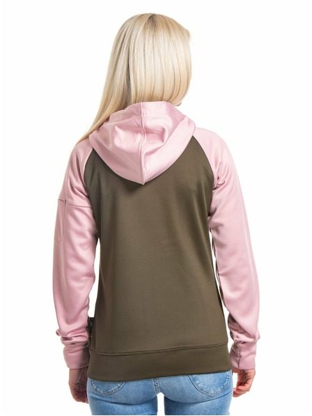 Meatfly Meatfly dámská technická mikina Alisha Powder Pink/Olive