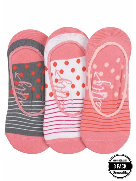 Meatfly Meatfly ponožky Low Socks Triple Pack Pink Stripe | Růžová | Velikost