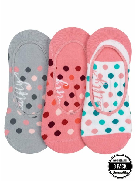 Meatfly Meatfly ponožky Low Socks Triple Pack White / Pink