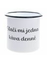 Casa de Engel Smaltový dekorační hrnek "Stačí mi jedna káva denně", 1000ml, 0/36