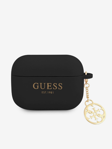 Guess Guess 4G Charm Silikonové Pouzdro pro AirPods Pro Black