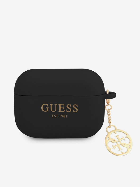 Guess Guess 4G Charm Silikonové Pouzdro pro AirPods Pro Black