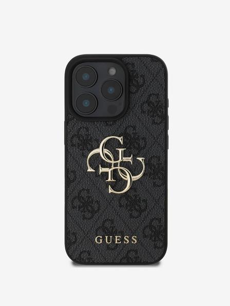 Guess Guess PU 4G Metal Logo Zadní Kryt pro iPhone 16 Pro Max Grey