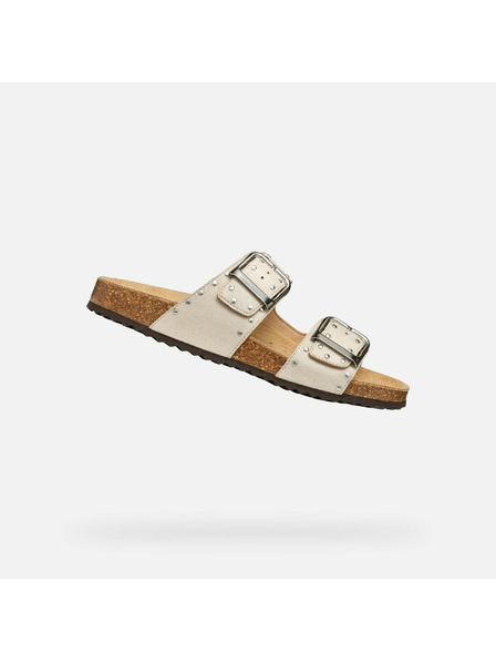 Geox Krémové dámské pantofle Geox Brionia R