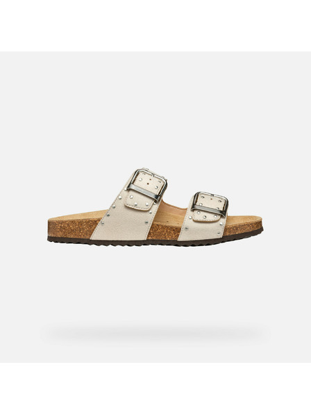 Geox Krémové dámské pantofle Geox Brionia R