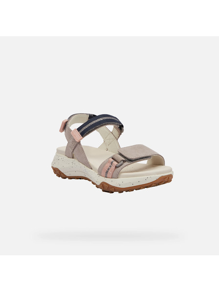 Geox Šedé dámské sandály Geox Sorapis + Grip