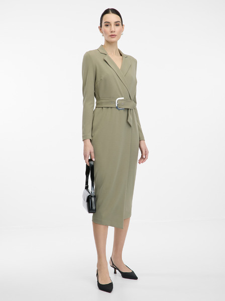Orsay Khaki dámské midi šaty ORSAY