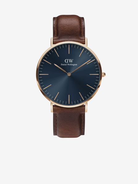 Daniel Wellington Tmavě hnědé pánské kožené hodinky Daniel Wellington CLASSIC