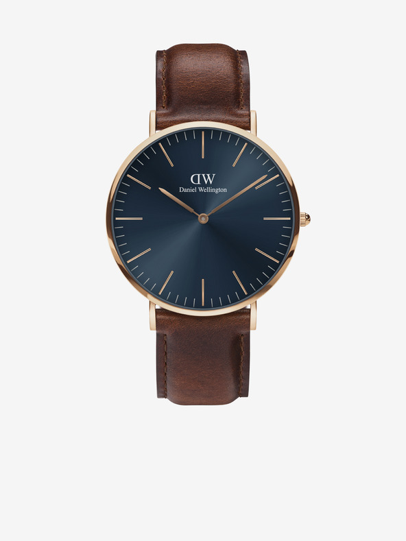 Daniel Wellington Tmavě hnědé pánské kožené hodinky Daniel Wellington CLASSIC