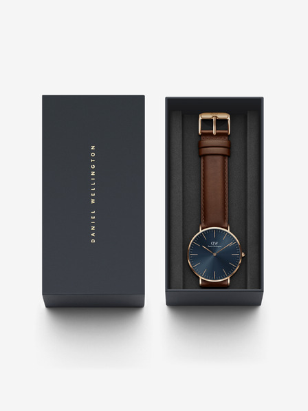 Daniel Wellington Tmavě hnědé pánské kožené hodinky Daniel Wellington CLASSIC