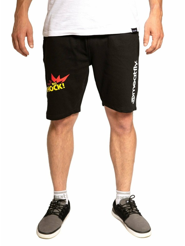 Meatfly Meatfly pánské teplákové kraťasy Big Shock Black | Černá | Velikost