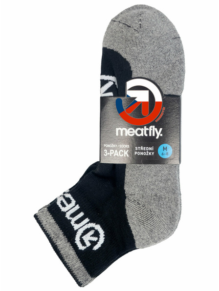 Meatfly Meatfly ponožky Middle Triple pack Grey | Černá | Velikost