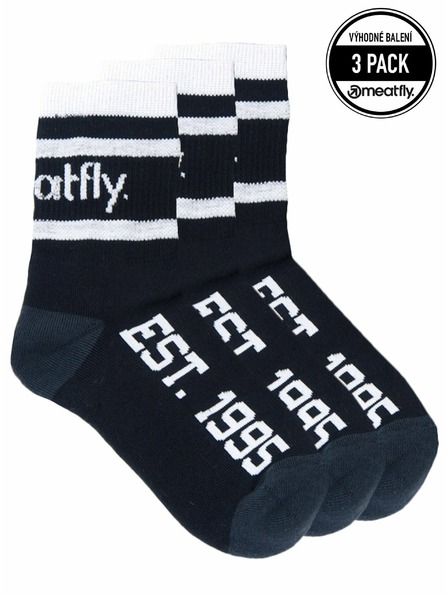 Meatfly Meatfly ponožky Long Triple Pack Black | Černá | Velikost