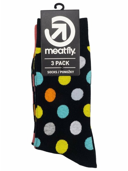 Meatfly Meatfly ponožky Lexy Triple Pack Black Dots | Mnohobarevná | Velikost