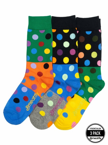 Meatfly Meatfly ponožky Lexy Triple Pack Green Dots | Mnohobarevná | Velikost