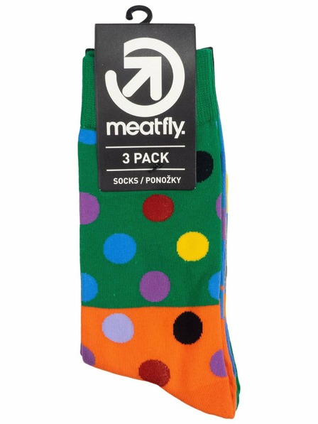 Meatfly Meatfly ponožky Lexy Triple Pack Green Dots | Mnohobarevná | Velikost