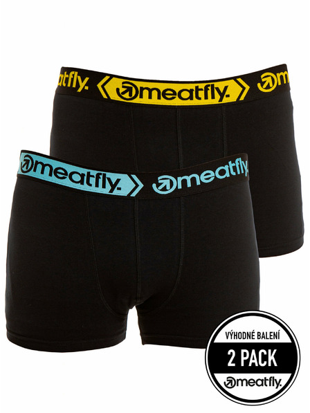 Meatfly Meatfly pánské boxerky Balboa Boxershorts Double Pack Black | Černá | Velikost