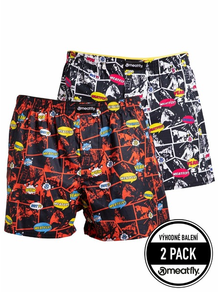 Meatfly Meatfly pánské boxerky Agostino Red/Black Comics | Červená | Velikost