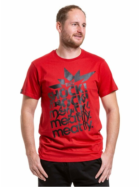 Meatfly Meatfly pánské tričko Big Shock Shattered Dark Red | Červená | Velikost