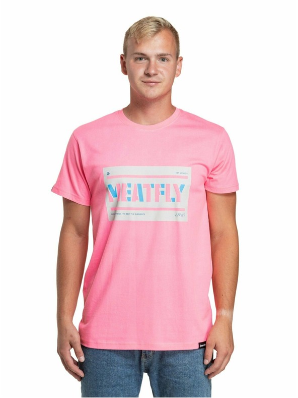 Meatfly Meatfly pánské tričko Rele Neon Pink | Růžová | Velikost